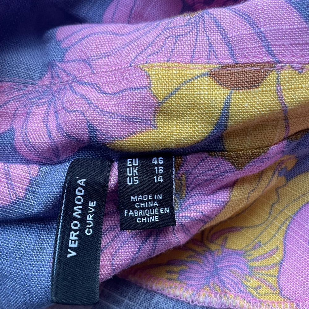 Vero Moda Pink and Yellow Floral Blazer linen blend 14 - Picture 6 of 7